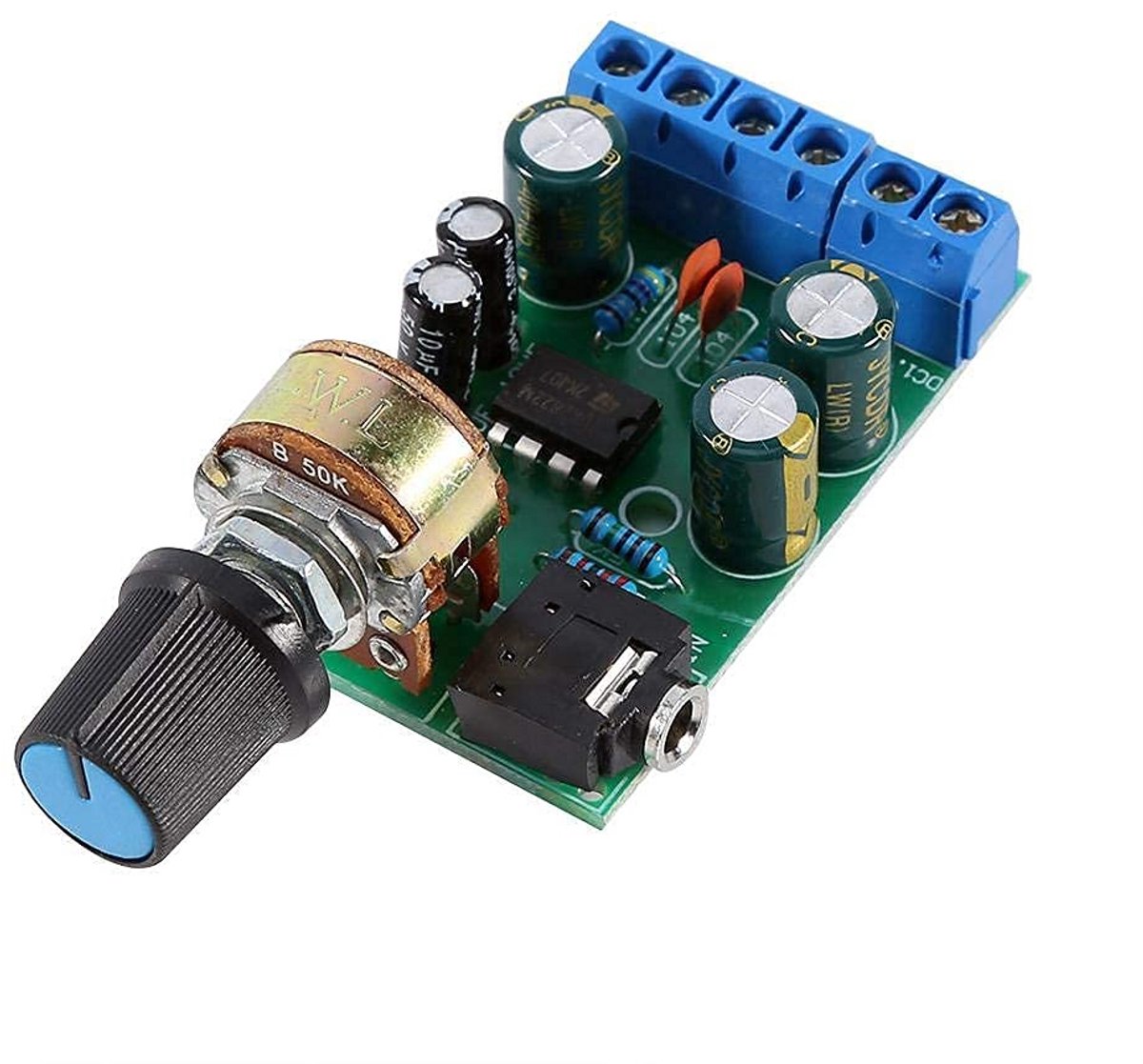 Stereo Audio Versterker Module 2 Kanalen met AUX Ingang DC 1.8-12V