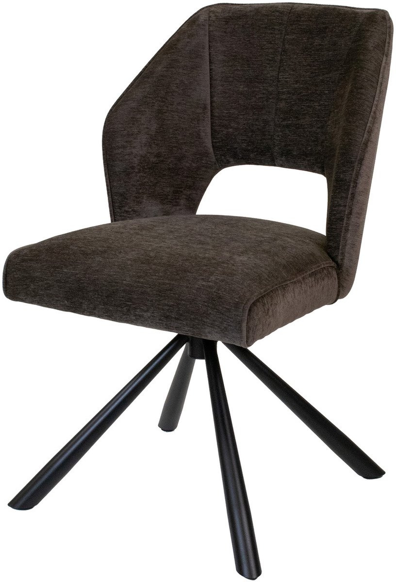 Giga Meubel Eetkamerstoel Mara - Stof/Metaal - Taupe - Set van 2