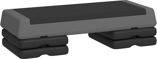 Yaheetech In hoogte verstelbare trainingsplank, stepplank stepper voor aerobictraining, fitnessplatform stepbank aerobic voor thuis en op kantoor, grijs