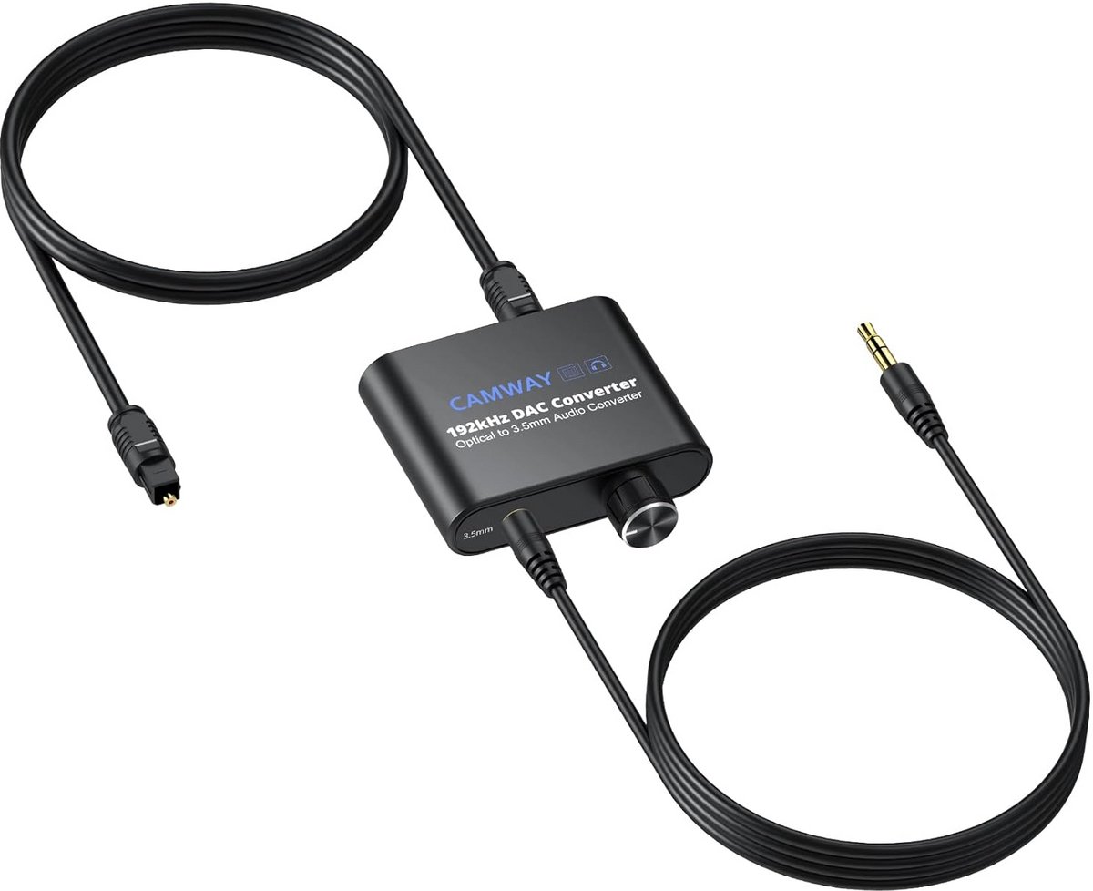 Digitale naar Analoge Audio Converter (DAC) 192kHz met Volumecontrole en Kabels
