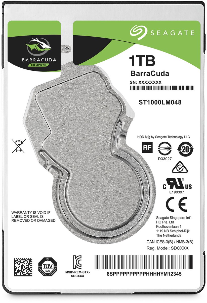 Seagate BarraCuda - Interne harde schijf - Desktop HDD - 2.5 inch - 1 TB