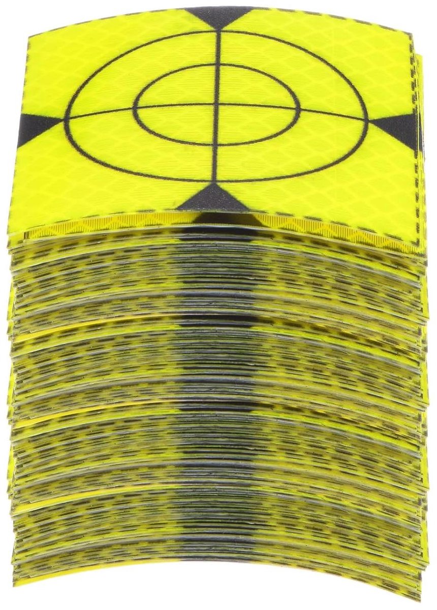 Reflecterende vellen - Onderzoek - Zelfklevend - 60 x 60 mm - Reflecterend plakband - Totale stations - Groen - Geschikt voor buiten gebruik - Minimaal 80 stuks