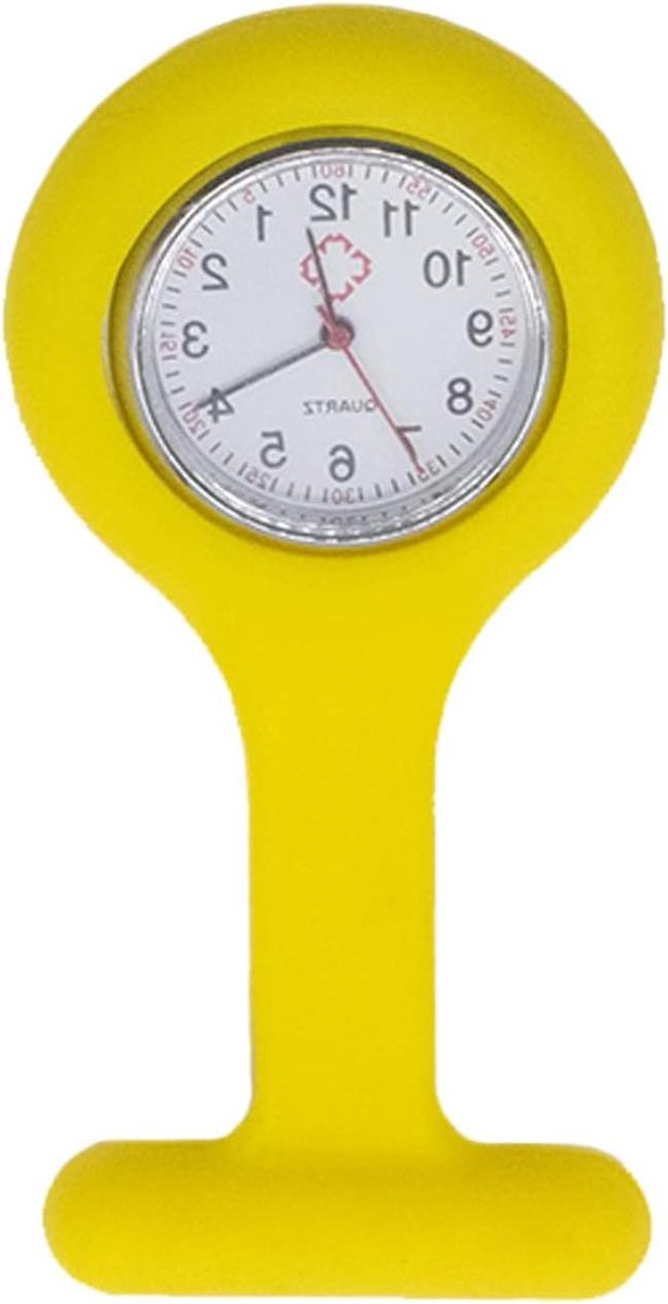 All4You - Verpleegkundigen Fob Horloge - Kwartsklok - Zakhorloges met Pin - Geel Siliconen - Clip op Kledingaccessoires - Roestvrij Staal - Geschenken voor Mannen en Vrouwen - Arts Verpleegkundige Medisch-Schoonheid.