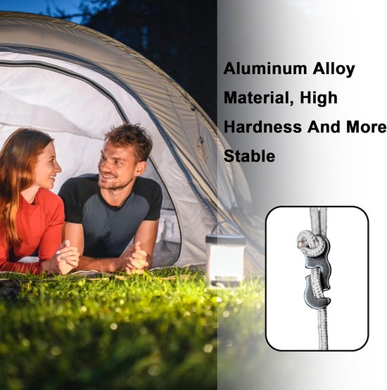 20 stuks aluminium legering - touwspanners voor campingtent - ultra lichte tent touwspanners - campinguitrusting voor buitenactiviteiten zoals wandelen en backpacken van Merkloos — afbeelding 4