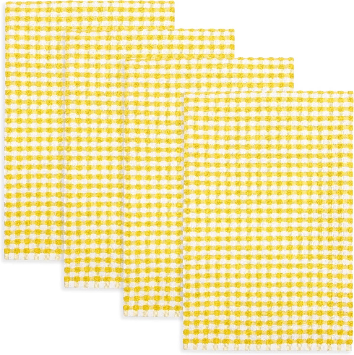 Set van 4 Geruite Keukendoeken van Terrie - Absorberend en Groot met Ophanglus