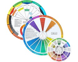3 stuks verfwiel, kleurenmengwiel, kleurenmix, creatieve kleurencirkel, draaischijf voor pedagogische handleiding voor kunstonderwijs, schilderen,…
