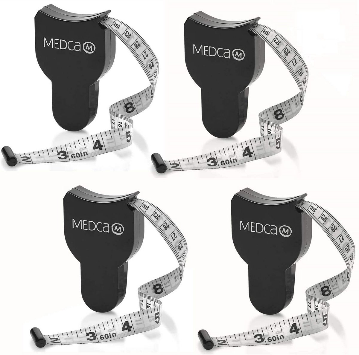 Meetlint voor lichaam en lichaamsvet - 4 Pack intrekbaar meetinstrument voor nauwkeurige metingen