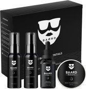 BAØRD Baard Essentials Met Baardolie - Baardshampoo - Baardbalsem – Baard Conditioner – Beard Oil – Baardset – Baardgroei – Cadeau Voor Man – Barber Kit – Baardverzorging Set Cadeautje Hem - Cadeau Heren Olie - Giftset Mannen - Cadeaupakket Vader