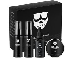 BAØRD Baard Essentials Met Baardolie - Baardshampoo - Baardbalsem – Baard Conditioner – Beard Oil – Baardset – Baardgroei – Cadeau Voor Man – Barber Kit – Baardverzorging Set Hem - Cadeau Heren Olie - Giftset Mannen - Cadeaupakket Verjaardag Vader