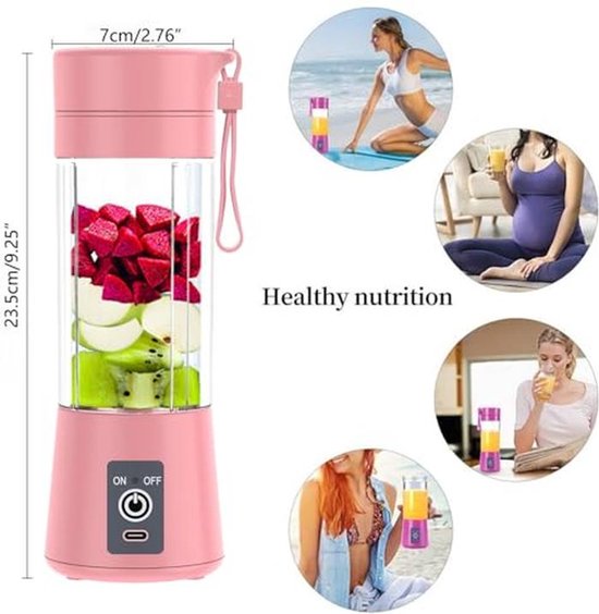 Draagbare Elektrische Juicer met USB, 400 ml - Perfect voor Smoothies, Milkshakes en Sap — afbeelding 2