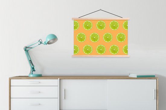 Porte-affiche avec affiche - Affiche scolaire - Citron vert - Motif - Couleurs - 90x60 cm - Lattes vierges