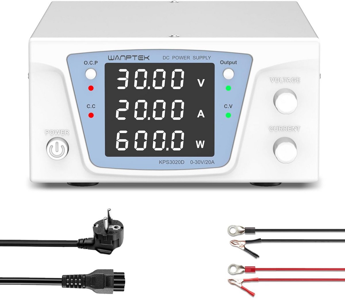 Regelbare DC Laboratoriumvoeding 30V 20A (600W) - Nauwkeurige Digitale LED-Indicator en Beveiliging