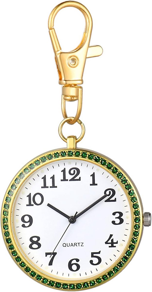 Sleutelhanger Horloge met Strass - Kwarts Zakhorloge voor Mannen en Vrouwen