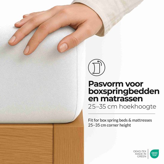 Hoeslaken etérea Extra Jersey 240x220 cm - Oekotex - 100% coton - jusqu'à 35 cm - Wit