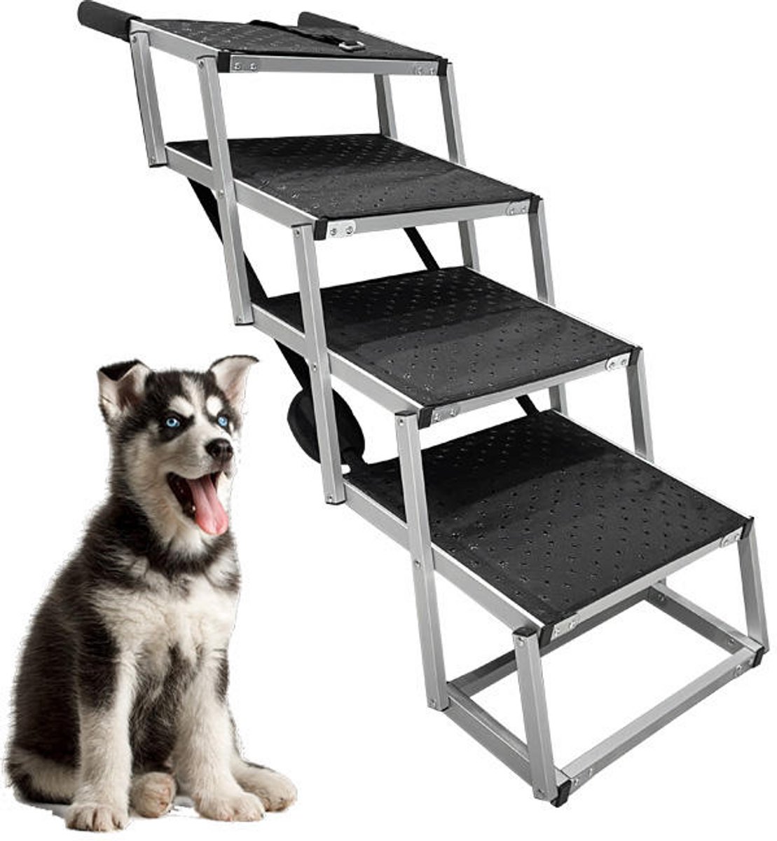 BlueTime - Hondentrap - Hondentrap Loopplank - Honden Speelgoed - 4 Treden - Hondentrapje voor Honden - trap hond