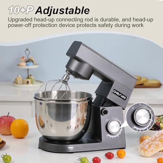 Standmixer 1500W Keukenmachine met RVS Kommen en 10 Snelheden van Merkloos — afbeelding 3