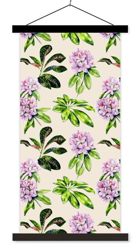Porte-affiche avec affiche - Affiche scolaire - Hortensia - Plantes - Motifs - 90x180 cm - Lattes noires