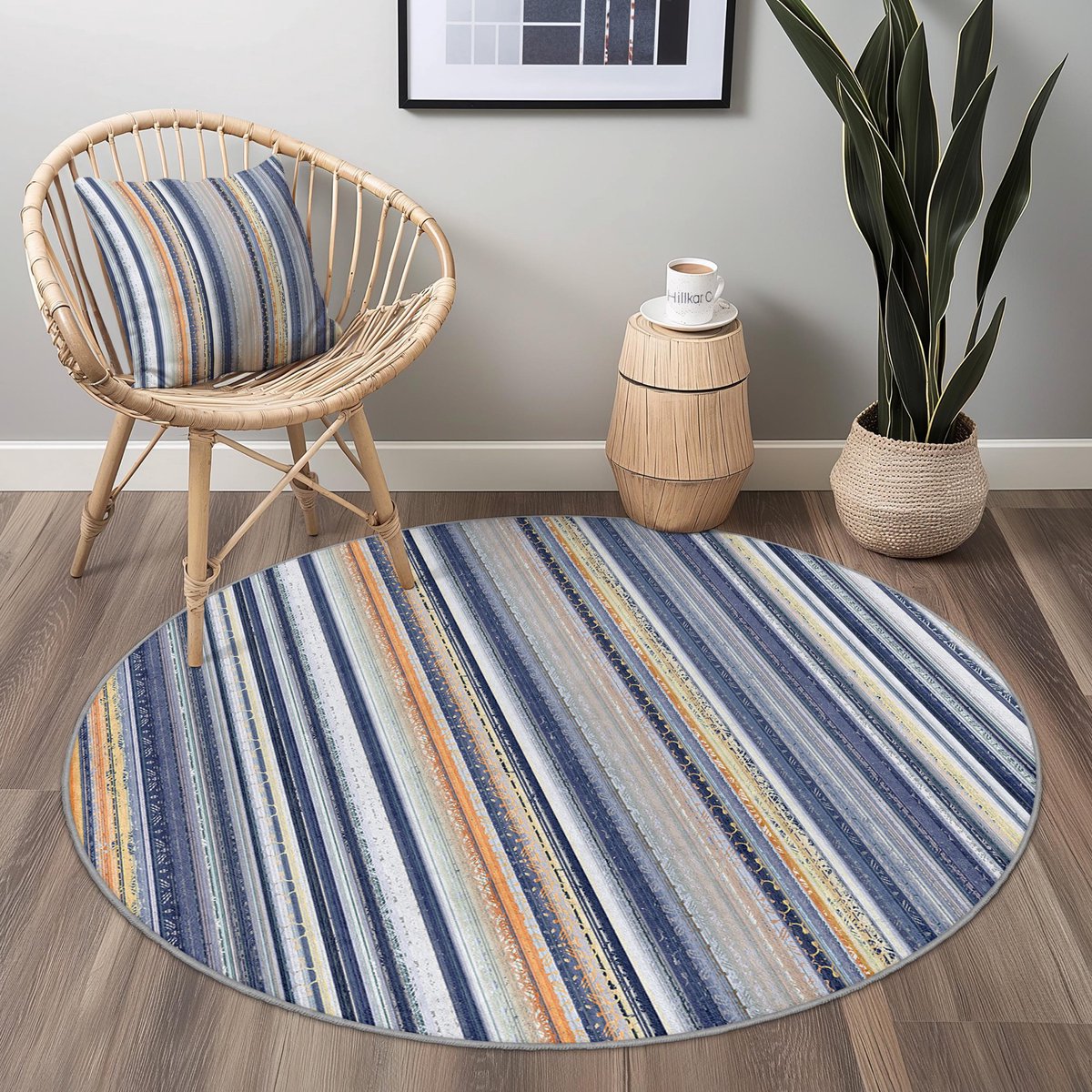 Mila Home - Tapijt Vloerkleed Rond - Wasbaar - Antislip - OEKO-TEX Gecertificeerd - Voor Woonkamer, Slaapkamer, Keuken & Hal - Runden 124 1