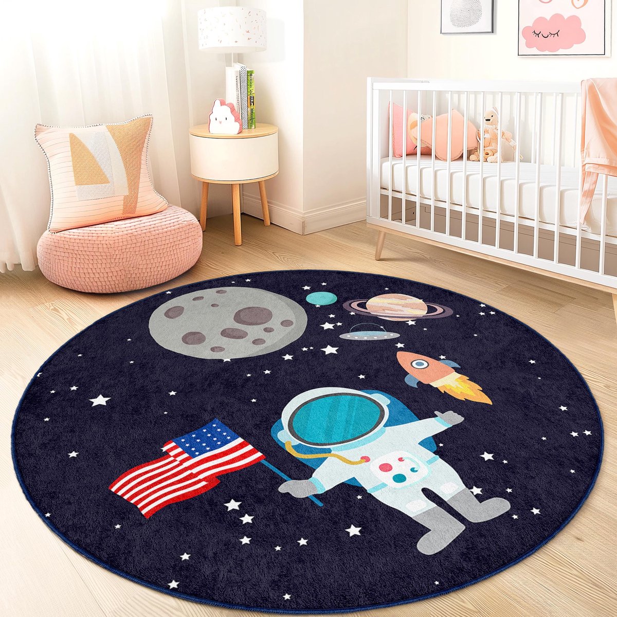 Mila Home - Kindertapijt Rond - Vloerkleed Kinderkamer Tapijt - Speeltapijt - Wasbaar - Antislip - OEKO-TEX Gecertificeerd - 330 2