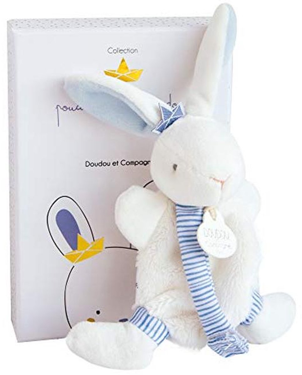 Zacht blauw knuffelmatras met fopspeenclip - ideaal voor baby's