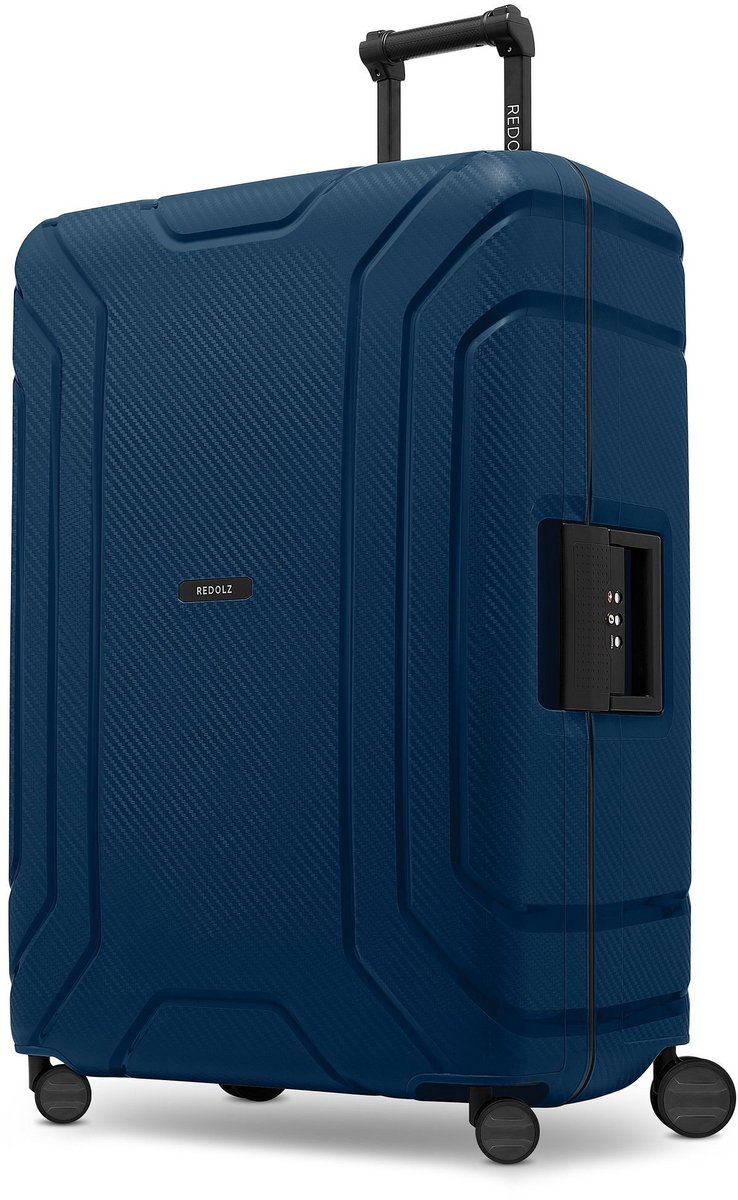 Redolz Essentials 15 4-wiel trolley 75 cm met driepuntsbevestiging - Harde bagage - TSA slot - navy blue