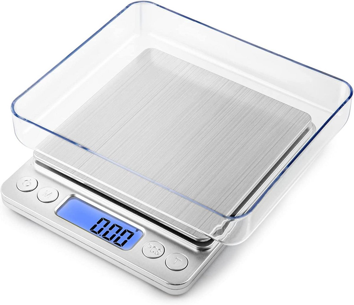 Precisie Digitale Weegschaal 3000g met 0.1g Nauwkeurigheid en RVS Schaal