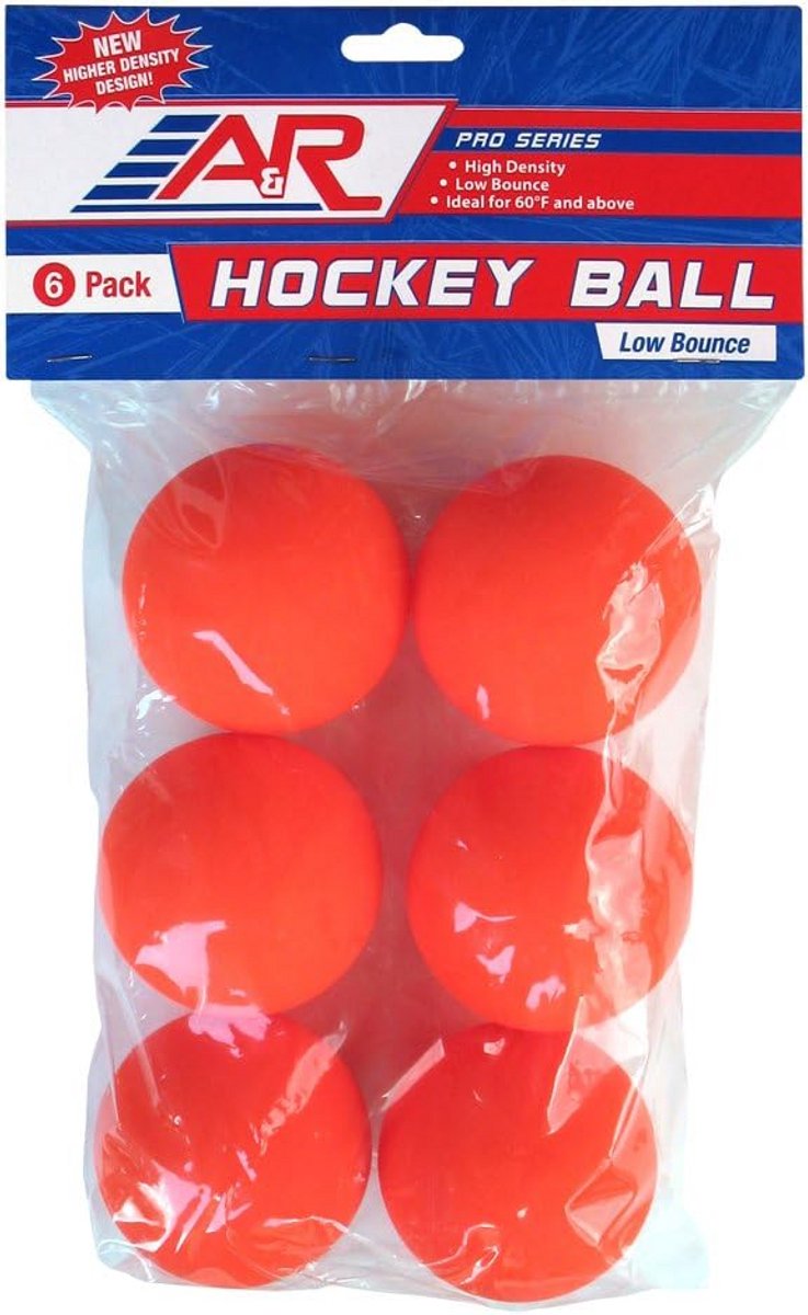 Set van 6 Lage Stuiter Hockeyballen Oranje