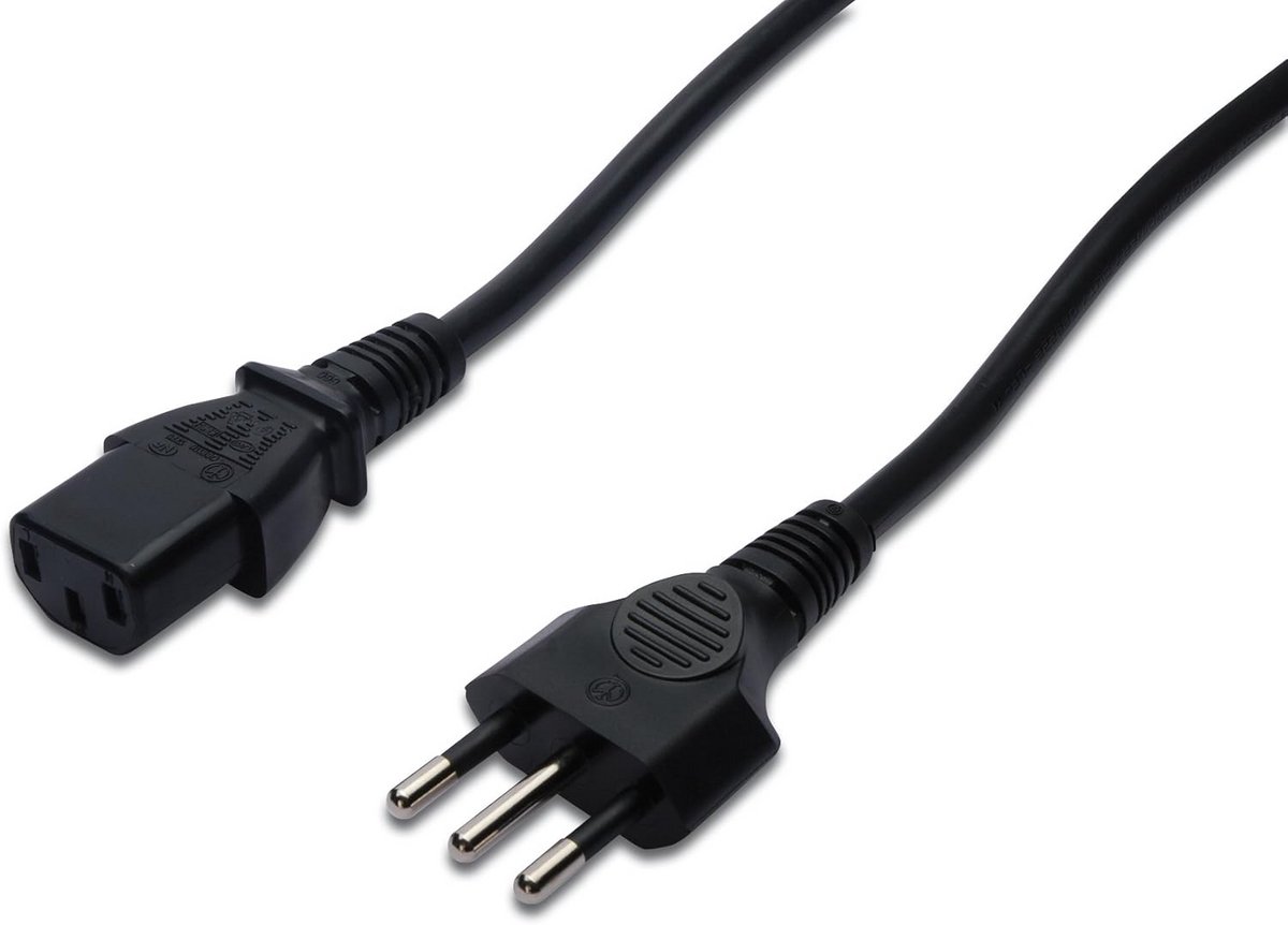 Stroomkabel C13 CEI 23-50 Zwart 1,8 Meter Netsnoer voor PC en Monitor