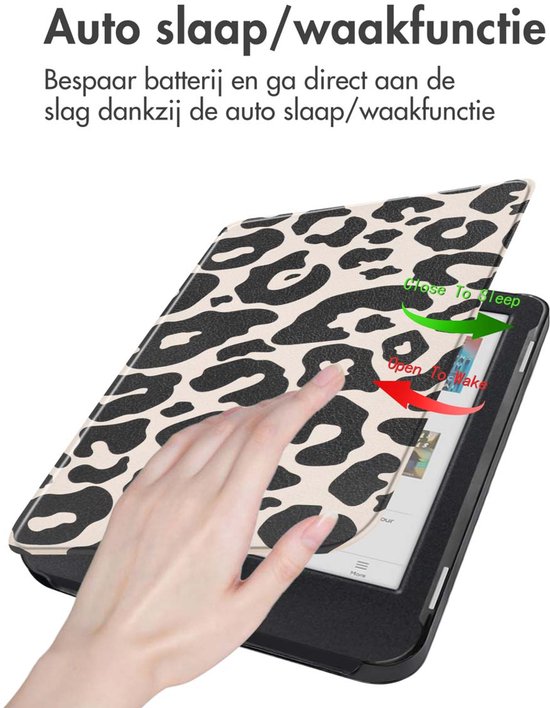 iMoshion Ereader Cover / Hoesje Geschikt voor Kobo Clara BW / Kobo Clara Colour - iMoshion Design Sleepcover Bookcase zonder stand - / Leopard van iMoshion — afbeelding 3