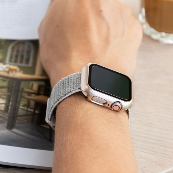 Screen protector - Geschikt voor Apple Watch 7 / 8 / 9 - 41 mm - Full Cover Hard Case / Beschermend Hoesje - Sterrenlicht