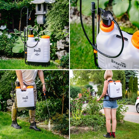 Adler AD 6810 Rugdruksproeier / Drukspuit 16 Liter - Handmatig - Backpack Tuinsproeier - Telescopische Sproeilans van Merkloos	 — afbeelding 4