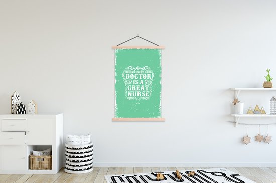 Porte-affiche avec affiche - Affiche scolaire - Vintage - Docteur - Texte - 120x180 cm - lattes vierges