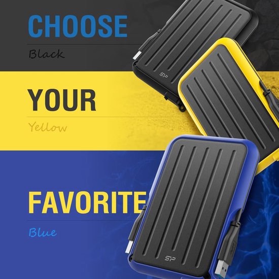 Robuuste 1TB Externe Harde Schijf - Schokbestendig en Waterbestendig - Draagbare USB 3.0 Harde Schijf voor PC, Mac en Laptop — afbeelding 2
