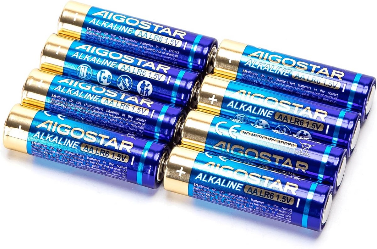 AA Alkaline Batterijen 1.5V - Set van 8 Stuks - Betrouwbare Energie voor Al Je Apparaten