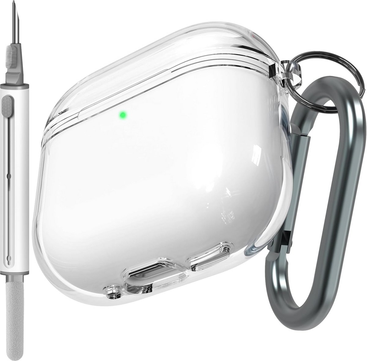 Transparante hoes voor AirPods 4 - met actief ruisonderdrukking en sleutelhanger