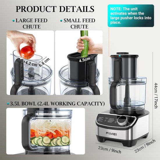 Krachtige Keukenmachine met Hakmolen, Mixer en Diversen Accessoires - 1300W van Merkloos — afbeelding 4