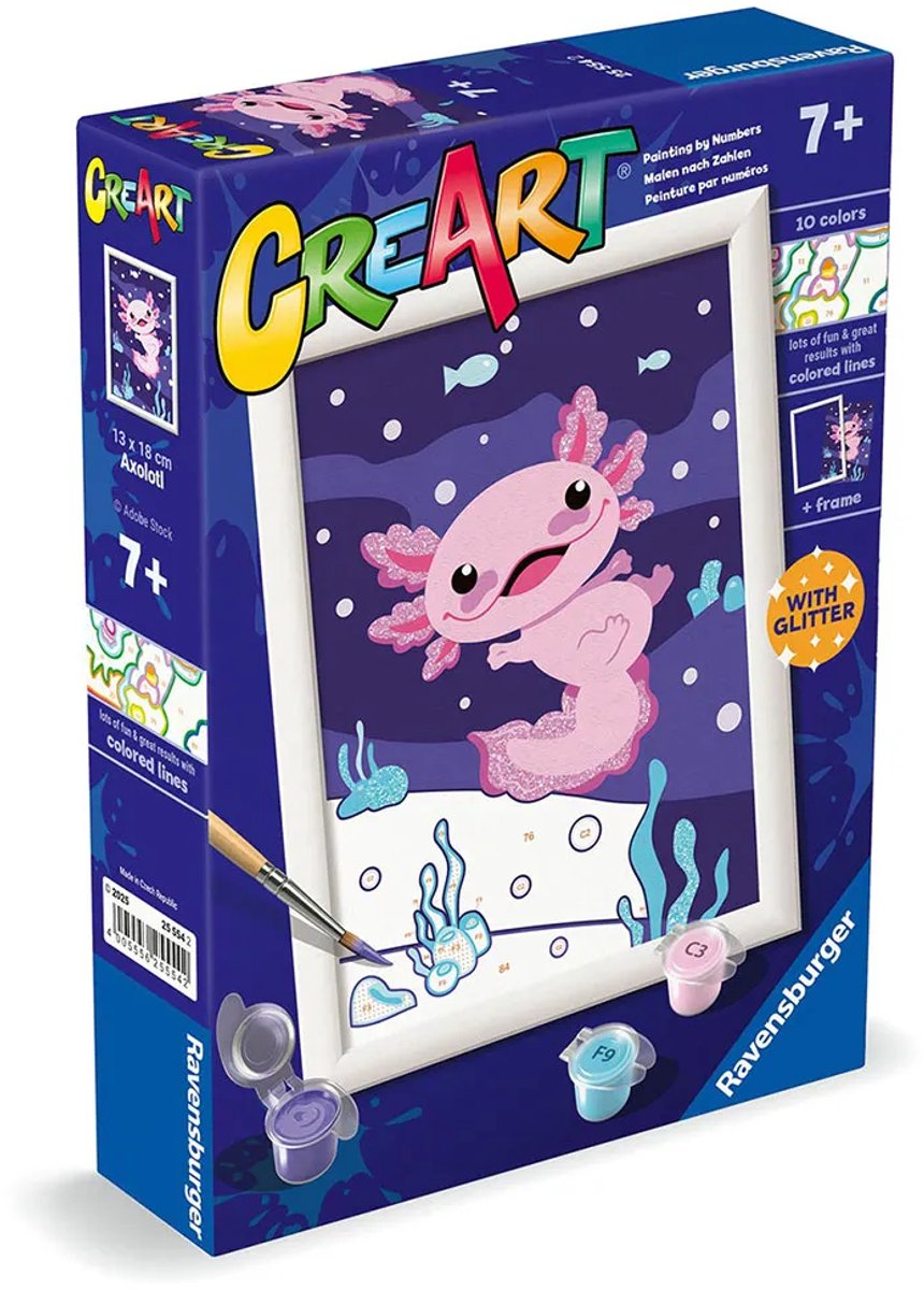 Ravensburger - CreArt - Axolotl - Schilderen op Nummer voor Kinderen — afbeelding 2