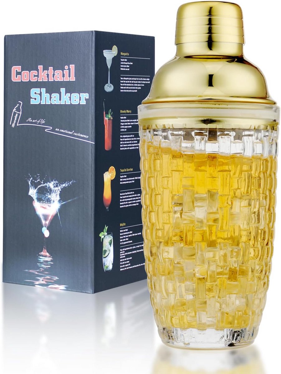 Glazen Cocktailshaker Set Inclusief Accessoires voor Mixdrankjes