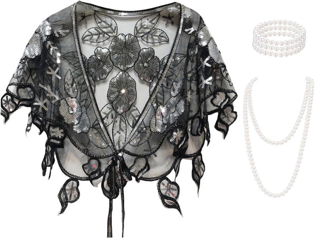 Pailletten Sjaalwikkel voor Dames - Jaren 20 Avondaccessoire - One Size