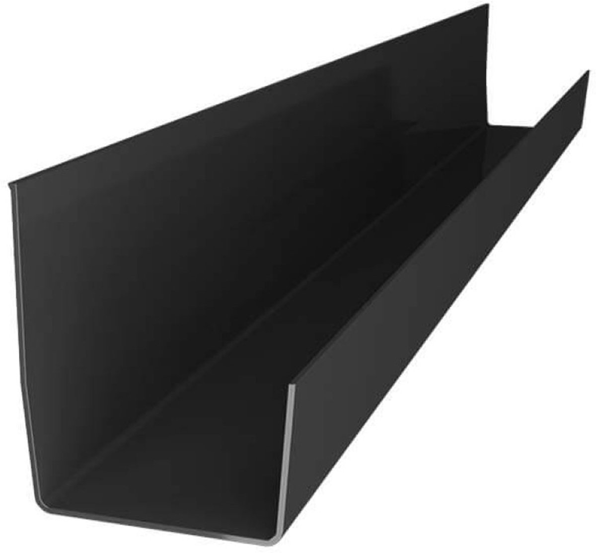 Renoplast® RK65 aluminium goot, 200cm grafiet rechthoekig, regengoot dakdrainage plaatmetaal profielen, tuinhuis carport terras balkon insteekgoot, goot voor dak corrosie bescherming