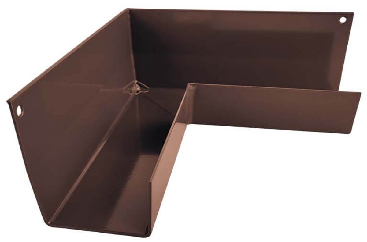 Renoplast® RK65 aluminium goothoek, binnenhoek 90° Bruin, dakgoot regenwaterafvoer plaatmetalen profielen, tuinhuis carport terras balkon insteekgoot, dakgoot