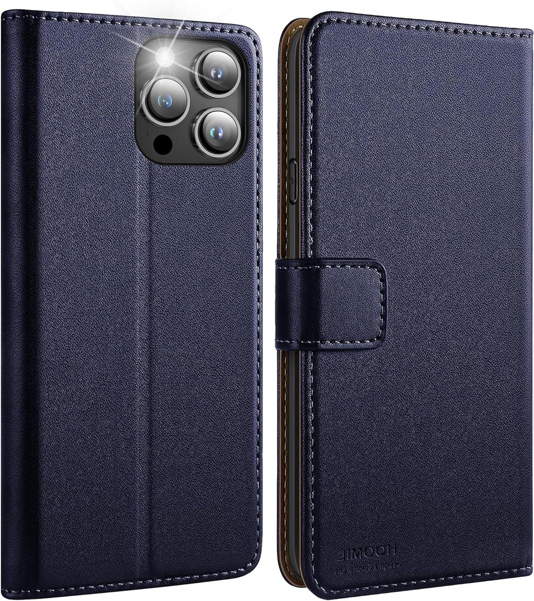 VVGoods - Leren Telefoonhoes voor iPhone 14 Pro, Blauw, Premium Kwaliteit