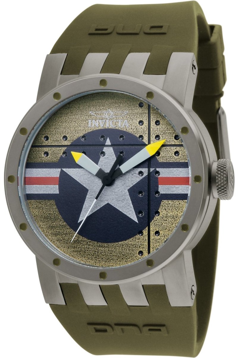 Invicta DNA 11648 Heren Horloge - Waterdicht - Analoog - Quartz Uurwerk - Roestvrij Staal met groene Wijzerplaat - 46mm