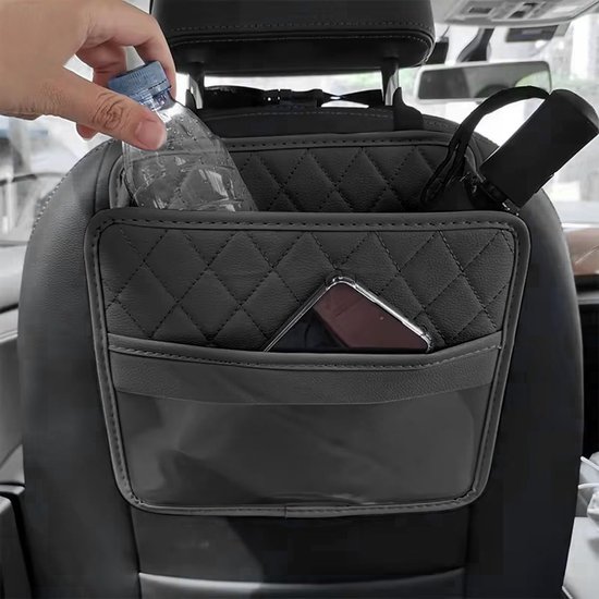 Opbergtas voor de achterkant van de autostoel - opbergtas voor de achterbank - opbergbox - opbergtas - autoaccessoires - universeel voor auto's - geschikt voor autodecoratie - opbergruimte - zwart - 25*8*25 cm — afbeelding 3