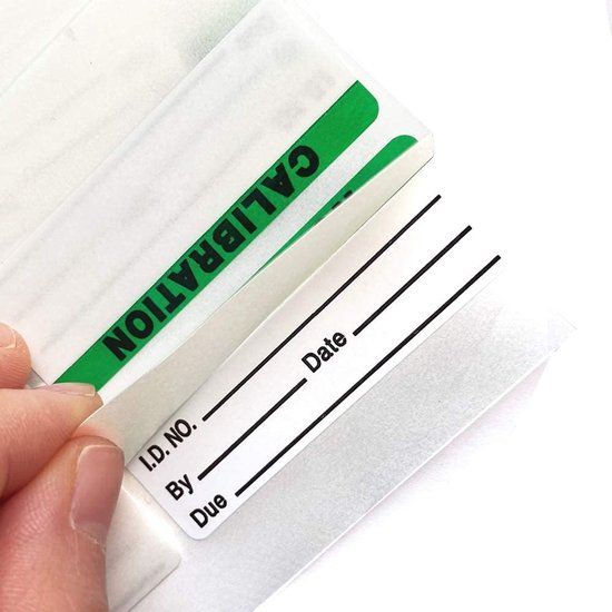 Calibration stickers - groene-zwarte woord calibration labels ...