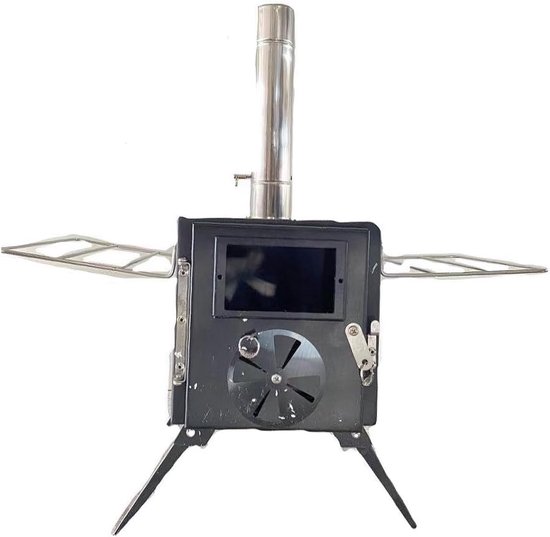 LAMA Mini poêle à bois portable en acier inoxydable avec tuyaux de LAMA Mini poêle à bois portable en acier inoxydable avec tuyaux de