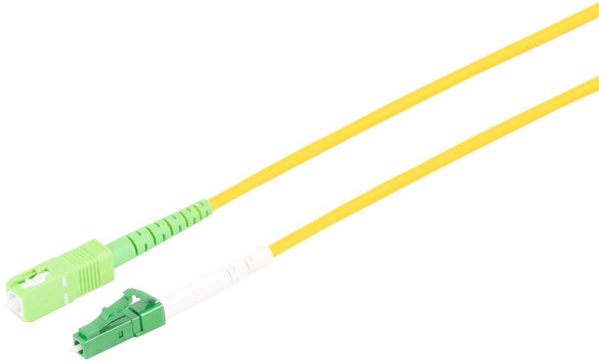 LWL SX Patchkabel LC/SC APC 9/125µ, OS2 gelb, 1m