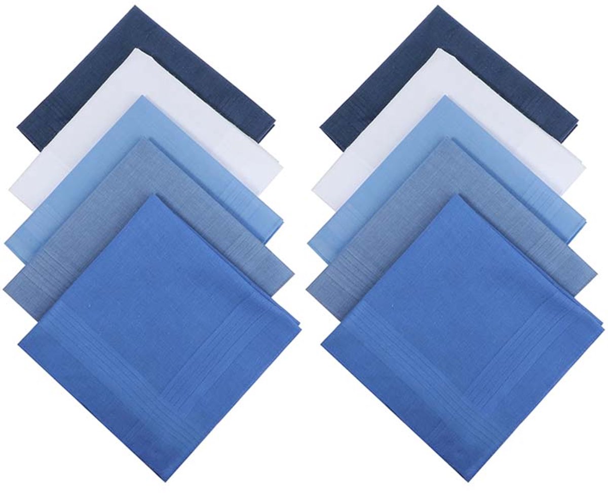10 Stuks Stoffen Zakdoeken Voor Heren - 40 × 40 cm Herbruikbare Katoenen Herenzakdoeken - Zachte Pochet - Cadeaus Voor Heren