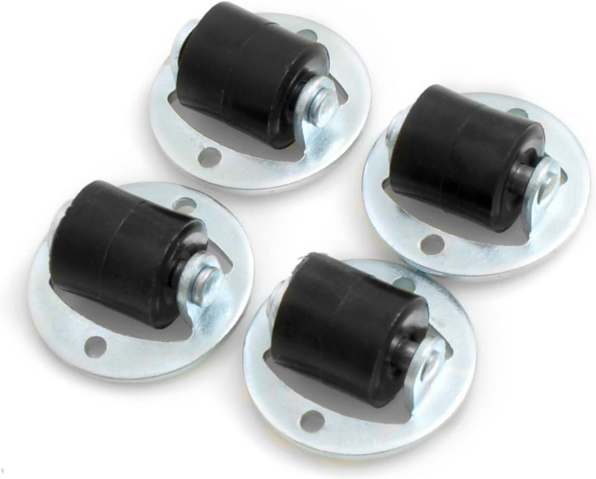 4x Zwenkwielen Zwart | Meubelrollers Ø 13 x 14 mm | Draagvermogen 15 kg per stuk