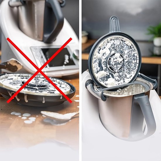 Multifunctioneel deksel voor mengkom (geschikt voor TM5 en TM6) - Deksel voor het behoud van voedingsstoffen - Accessoire voor keukenmachine - Deksel met open bovenkant voor goed zicht - Afsluitdeksel voor keukenmachine van Merkloos — afbeelding 4